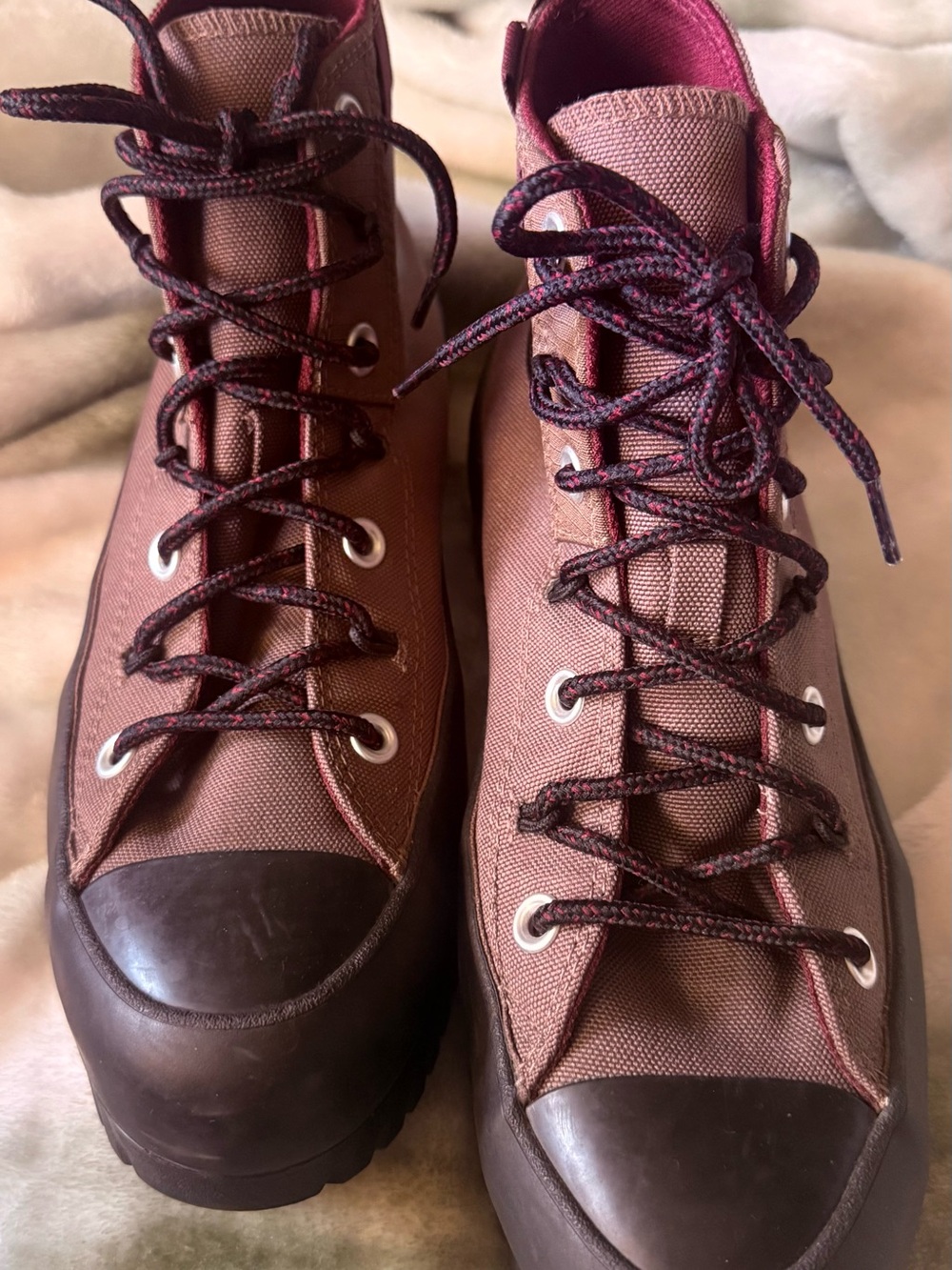 Converse Unisex Lace-Up Brown Canvas Boots